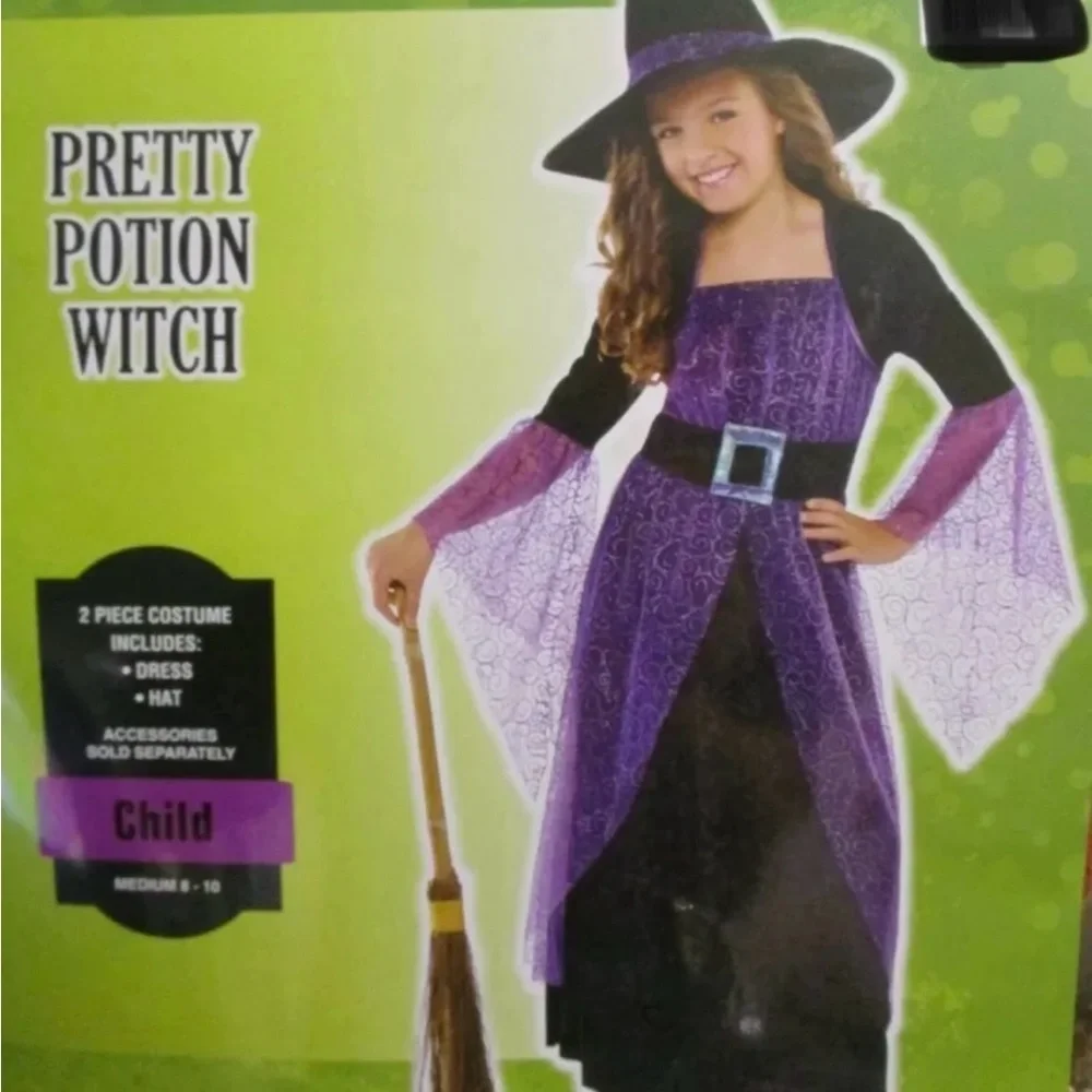 Costume pretty potion witch dress girls size small 4/6 Halloween